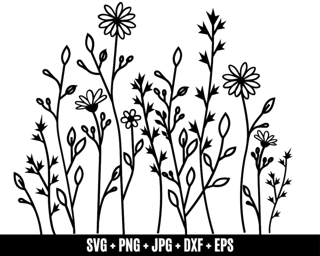 Wildflowers Svg, Split Monogram Svg, Floral Frame Svg, Bouquet SVG ...