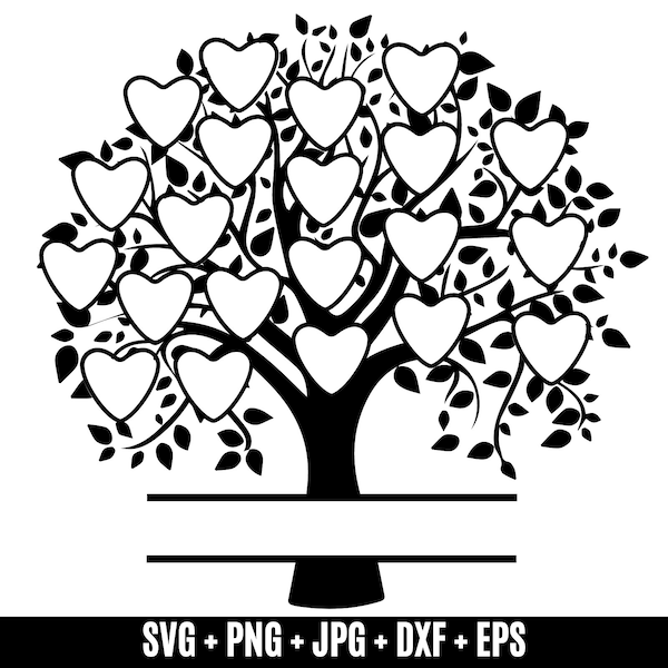 Family tree svg 21 members, Tree of life svg, Family reunion svg, Family Heart Tree Svg, custom family tree svg 21 names Family Tree Branch