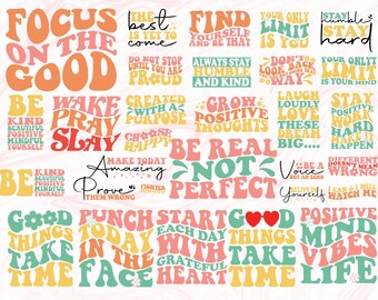 Motivational Svg Bundle, Positive Quote svg, Affirmation svg, Cute Inspirational svg, Saying Svg, Png Files, Funny Quotes cut files