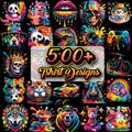 500+ T-Shirt Designs Bundle, Artistic T-Shirt Designs, Colorful Tshirt PNG, Modern T-Shirt for Men Woman Kids, Transparent Png