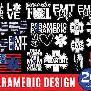 Paramedic Bundle svg, EMT svg, love svg, EMS life svg, Ambulance Emblem, Digital Medical Silhouette Svg, Star of Life, Usa flags.