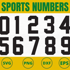 Sportnummers svg, JERSY M54 lettertype jerseynummers svg, voetbal svg, honkbal letters svg, cijfers svg, voetbal nummers svg,