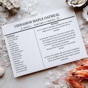 Minimal Recipe Card Template, Simple Recipe card, CANVA Recipe Editable Modern Card, Printable Recipe,Personalized recipe,Kitchen Conversion