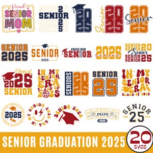 Lot de 20 années senior 2025 SVG, promotion 2025, chemise de remise des diplômes svg, lot Svg de remise des diplômes, diplôme d'études secondaires, chemise senior 2 k25 Png