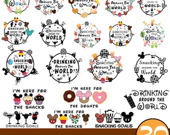 20 Snacking And Drinking Around The World PNG Bundle, family Trip PNG, Drinks And Foods, Vacay mode, Making Memories PNG