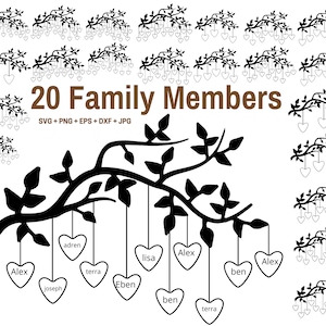 20 Family tree with Branches svg bundle, Family Tree Heart SVG, Family reunion svg,Family tree png, Family tree branch svg, Tree of life svg