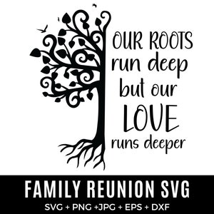 Our Roots Run Deep Shirt Design SVG - Family Reunion Tree SVG Custom with Family Name - tree of life svg