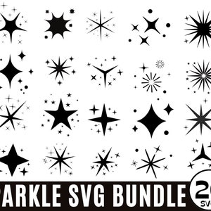 20 Sparkle SVG Bundle, Sparkle Stars SVG, Stars SVG, helle Sterne, Twinkle Stars, Sparkles Dateien für Cricut, Sparkle Stars Instant Download