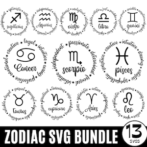 Bundle SVG signes du zodiaque, signes astrologiques svg, svg signe astrologique, symboles du zodiaque svg, svg valeur nutritive du zodiaque, astrologie, horoscope, fichier coupé