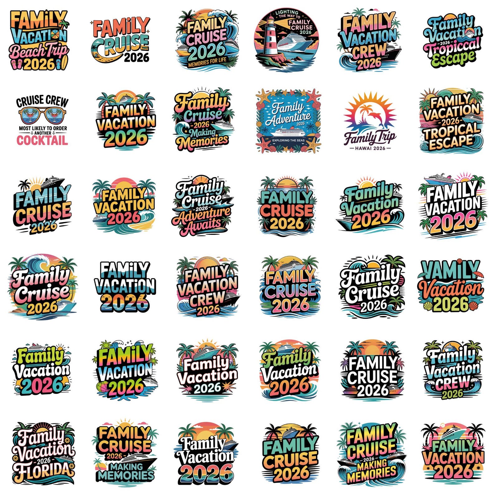 100+family Vacation PNG Bundle 2026, Family Cruise Trip Orlando Png ...