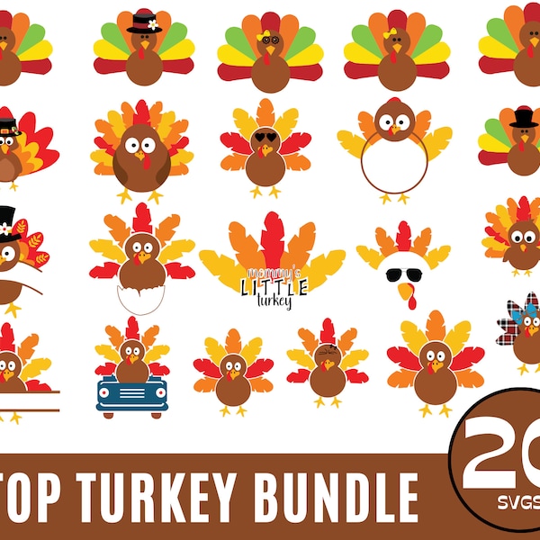 Thanksgiving Turkey svg bundle, turkey face svg,cute turkey svg, Happy Turkey Day Svg  Thankful Svg, Thanksgiving SVG,Thanksgiving Cut Files