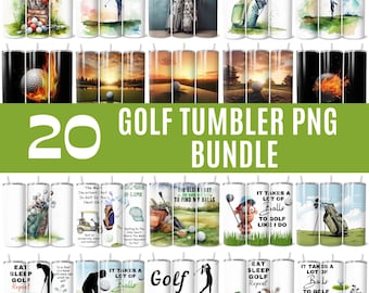 20 Golf Tumbler Wrap Bundle, Golfing life 20oz Skinny Tumbler, Funny Golf Tumbler PNG, Golf Lover Tumbler, Sublimation Png, Digital Download