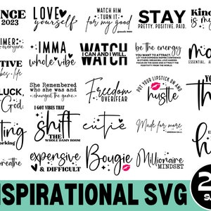 25 SVG inspirants, Svg de citations motivantes, gentillesse, citation positive, amour de soi, être gentil, motivant, dictons de motivation,