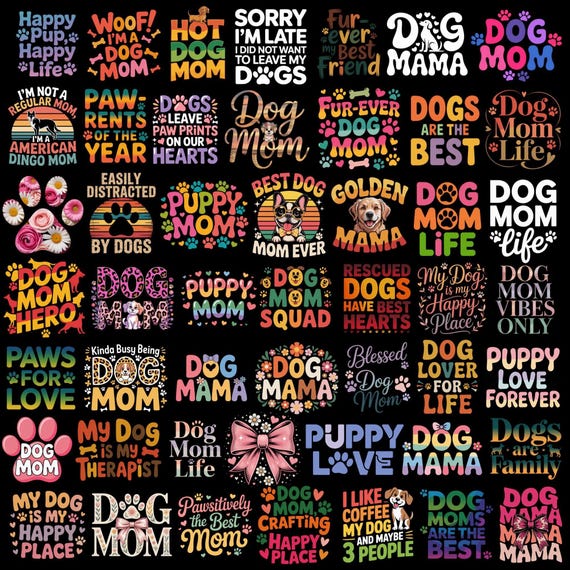100+ Dog Mom PNG Bundle, Funny Dog Quotes Png, Dog Mama Sublimation Designs, Mama PNG, Dog Lover Clipart, Best Dog Mom Ever PNG, Stickers