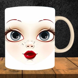 3D lustiger sarkastischer Becher, 3D lustige Gesichter Becher Wrap, 11 Unze 15 Unze Becher Sublimation, lustige Cartoon Gesichter Becher, digitaler Download
