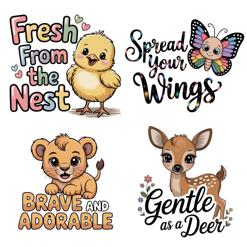 30+ Baby Quotes Clipart PNG Bundle, Cute Newborn Sayings Graphics ...