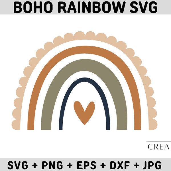 Boho rainbow svg, rainbow bundle svg for cricut, Boho rainbow svg Files, rainbow layered files, cute rainbow svg, Pastel Rainbow svg,png,dxf