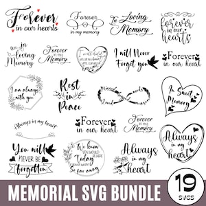 Memorial svg bundle, In Loving Memory svg, remembrance, in memory of svg files for sublimation printing, and cutting, Downloads for crafters