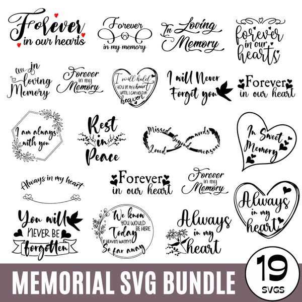 Memorial svg bundle, In Loving Memory svg, remembrance, in memory of svg files for sublimation printing, and cutting, Downloads for crafters