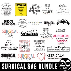 Chirurgische Tech SVG Bundle, chirurgische technische svg Design, chirurgischer Technologe, chirurgischer Techniker svg, eps, dxf, ai, png, Dateien für Cricut