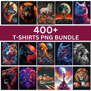 Lot de 400+ modèles de t-shirts, t-shirt coloré PNG, modèles de t-shirts artistiques, t-shirt moderne pour homme femme enfant, téléchargement numérique