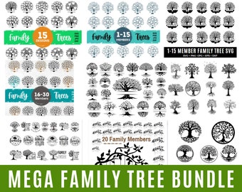Mega family tree bundle svg, Family tree svg, Family tree with quotation svg, tree of life svg, Family Tree SVG Custom with Family Name