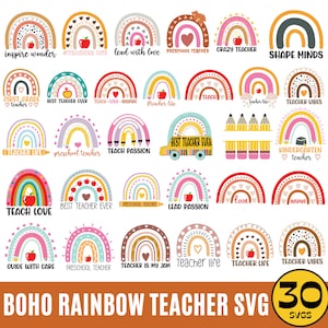 Lehrer-Regenbogen-Svg, Boho Regenbogen-Lehrer-Svg, Lehrer-Leben-Svg, Lehrer-Liebe inspirieren, Lehrer-Zitat-Svg, Lehrer vibes svg, bester Lehrer überhaupt