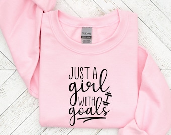 Nur ein Mädchen mit Zielen svg, Mama-T-Shirt svg, Fitnessstudio-Zitat svg, Fitness svg, Gym-Motivation svg, Workout wellig svg, Gym Cut File_SD