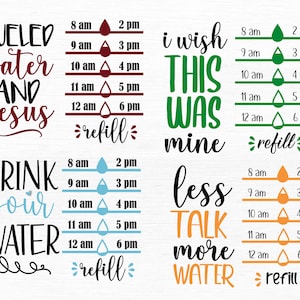 10 Drink Your Effing Water Tracker SVG Silhouette Design , Water Bottle Tracker Svg Bundle, water tracker svg, water bottle tracker clipart image 3