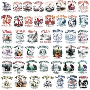 200+ US States Cityscape Designs, Retro State Landmark Tshirt Designs ...