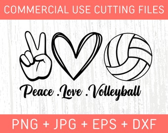 Peace Love Volleyball svg, Volleyball SVG, Volleyball Cheerleader Fan, Sport shirt svg, Volleyball png, Cut file for Cricut, Volleyball Team