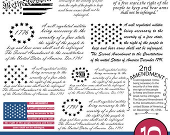 10 2nd Amendment SVG Bundle, We the People svg, American Flag svg, Patriotic svg, 2nd Amendment Tattered Flag File, 1776 SVG Cricut Cut file