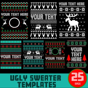 25 Weihnachten Ugly Sweater Vorlagen, Ugly Sweater svg, Bundle svg, Ugly Sweater svg für Cricut, Silhouette