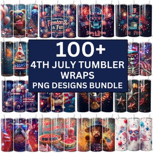 4. Juli Tumbler Wrap Bundle, 100+ 20 oz Skinny Tumbler Sublimationsentwürfe, Sonnenblumen der amerikanischen Flagge, Vaterländischer Tumbler PNG, Digital PNG