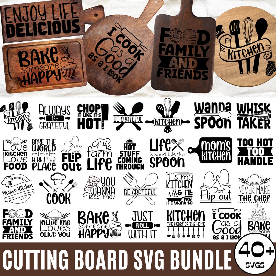 Cutting Board SVG Bundle, Funny Cutting Board, Chopping Board Svg ...