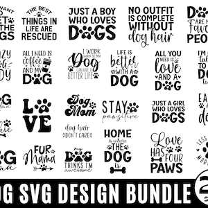 Pacote svg com 25 citações de amantes de cães, svg de mãe de cachorro, pata, svg de mãe de pele, svg positivo, placa redonda de porta da frente, svg de filhote de cachorro, ditados de cachorro svg, clipart de cachorro