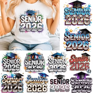 11 Senior 2026 svg Bundle, Klasse von 2026 Png, Senior 2026 Shirt svg, Schulabschluss Png, Geschenke für Mädchen & Jungen, Senior Mom svg