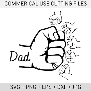 Glücklicher Vatertag svg, personalisierter Vatertag Faust Bump SVG, Baby Kleinkind Kind Dad Fist Bump SVG, Familie SVG, Vatertag Design