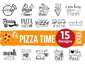 ピザ バンドル SVG、ピザの格言 SVG、ピザ スライス アウトライン SVG、ピザ クリップアート、ピザ パーティー、ピザ T シャツ、ピザ SVG dxf eps png