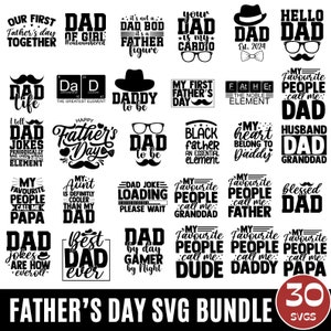 Lot de 30 papas Svg, fête des pères, il est grand-père, meilleur papa jamais Svg, papa sweat Png, cadeau pour papa, vie de papa, téléchargement numérique