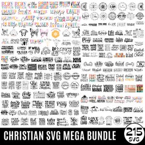 215 Christian SVG Mega Bundle, Motivationszitate Espng, Bibel-Vers-Svg, Bibel-Vers-Svg, Glaubens-Svg, Gott-Svg, Glaubens-Svg, Schnittdateien für Cricut