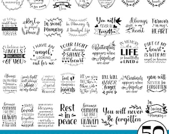 Mega Memorial Svg Bundle,Memorial Quotes Svg, Rest In Peace Svg, Cardinal Svg, Loving Memory Svg, Heaven svg, Remembrance Svg, eps, dxf, png