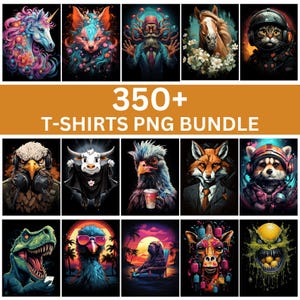 Lot de plus de 350 modèles de t-shirts, t-shirt coloré PNG, modèles de t-shirts artistiques, t-shirt moderne pour homme femme enfant, téléchargement numérique