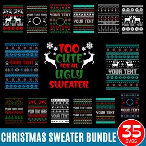 35 Hässliche Pullover SVG Bundle, Weihnachten Ugly Sweater Vorlage, Hässliche Pullover Png, Weihnachten Weihnachten, Hässliche Pullover svg, Hässliche Pullover Schriftart für Cricut