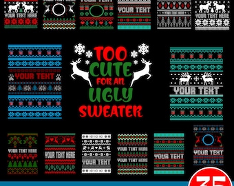 35 Ugly Sweater SVG Bundle, Christmas Ugly Sweater Template, Ugly Sweater png, Christmas svg, Ugly Sweater svg,Ugly Sweater Font for Cricut