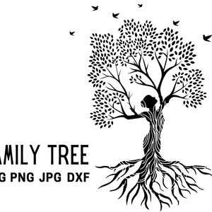 Tree of life svg, Tree with Queen Svg, tree with roots svg, tree of life png, svg, dxf file for cricut, silhouette