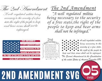 Arquivos SVG da 2ª Emenda para Cricut, SVG da Segunda Emenda, SVG da Bandeira Americana da 2ª Emenda, arquivo de corte, PNG Clip Art