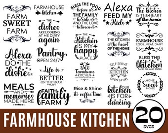 Farmhouse Kitchen Svg Bundle, Kitchen Sign Making Svg, baking svg, cooking svg, chef svg,cutting board svg,Bakery Cut File,hand lettered svg