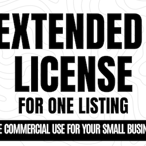 EXTENDED Lizenz für 1 Listing, Print On Demand, Kommerzielle Lizenz für Sublimation