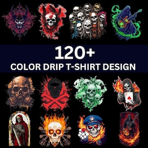 Plus de 120 têtes de mort T-Shirt Design PNG, Ghost Rider, Clipart horreur gothique, graphismes tête de mort en feu, Dark Fantasy Art, Clipart squelette et horreur